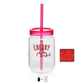 25 Oz. Mason Jar with Cinnamon Red Hots - Pink